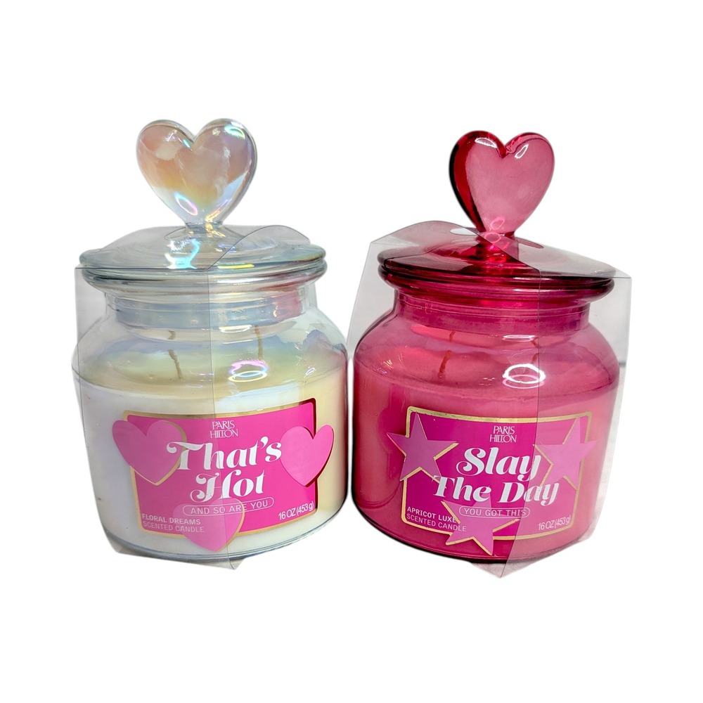 Paris Hilton Scented Candle Set 16oz Thats Hot Floral Slay‎ The Day Apricot Luxe